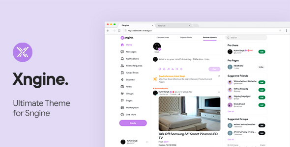 Xngine – The Ultimate Sngine Theme